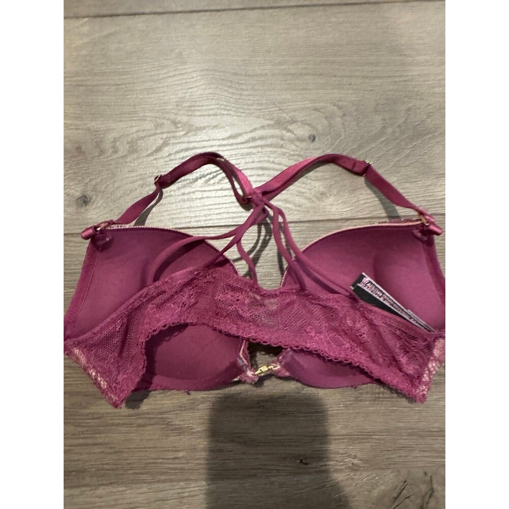 Victorias Secret Lace RacerBack Bombshell Push Up Bra Size 32A - Picture 7 of 10